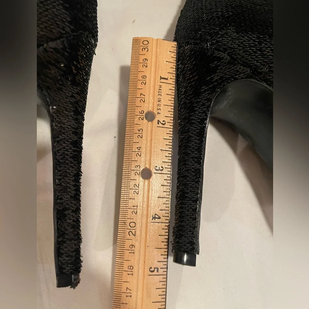 Kendall & Kylie Black Sequined Thigh High Stiletto Boots